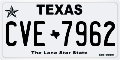 TX license plate CVE7962