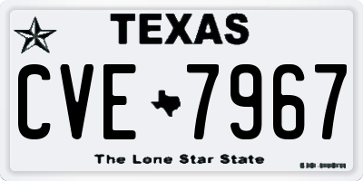 TX license plate CVE7967
