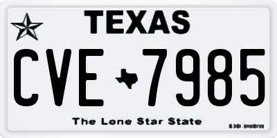 TX license plate CVE7985