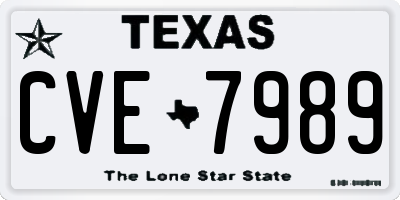 TX license plate CVE7989