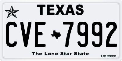 TX license plate CVE7992