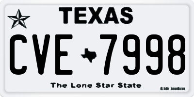 TX license plate CVE7998
