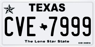 TX license plate CVE7999