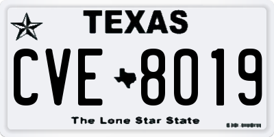 TX license plate CVE8019