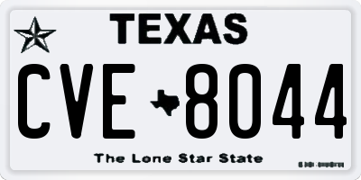TX license plate CVE8044