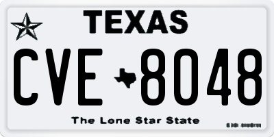 TX license plate CVE8048