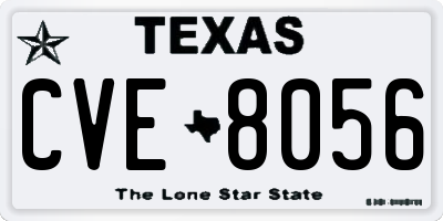 TX license plate CVE8056