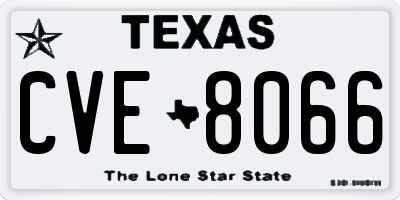 TX license plate CVE8066