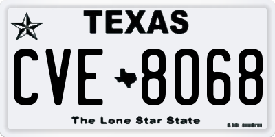 TX license plate CVE8068