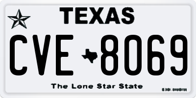 TX license plate CVE8069