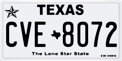 TX license plate CVE8072