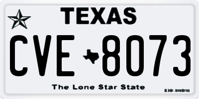 TX license plate CVE8073