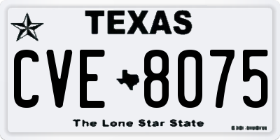 TX license plate CVE8075