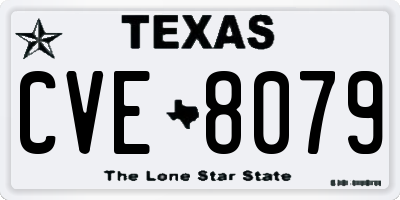 TX license plate CVE8079