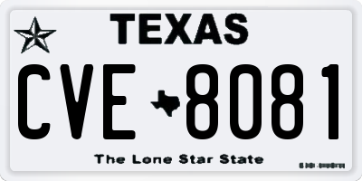 TX license plate CVE8081