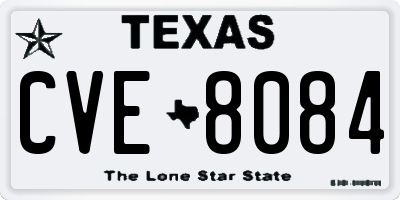 TX license plate CVE8084