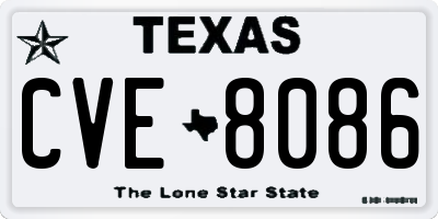 TX license plate CVE8086