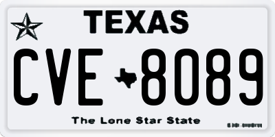 TX license plate CVE8089