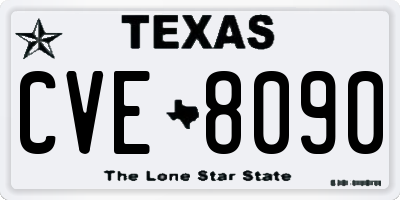 TX license plate CVE8090
