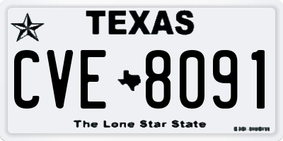 TX license plate CVE8091