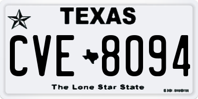 TX license plate CVE8094