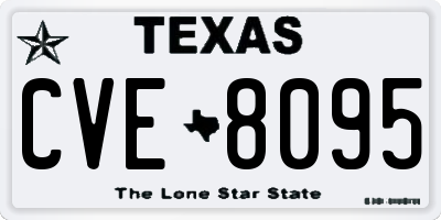 TX license plate CVE8095