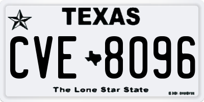 TX license plate CVE8096