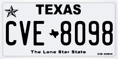 TX license plate CVE8098
