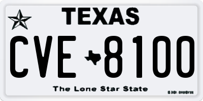 TX license plate CVE8100