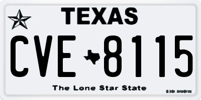 TX license plate CVE8115