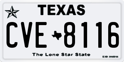 TX license plate CVE8116