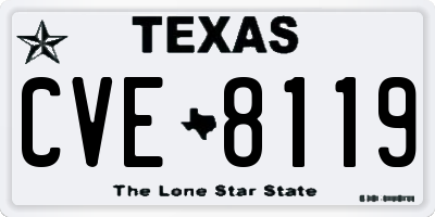 TX license plate CVE8119