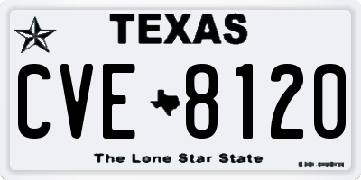 TX license plate CVE8120