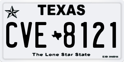 TX license plate CVE8121