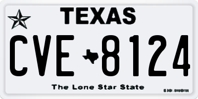 TX license plate CVE8124