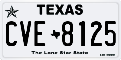 TX license plate CVE8125