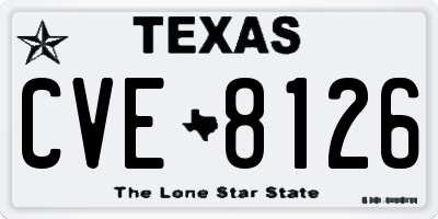 TX license plate CVE8126