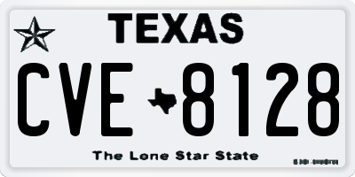 TX license plate CVE8128