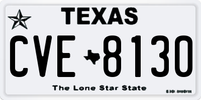 TX license plate CVE8130