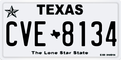 TX license plate CVE8134
