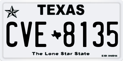 TX license plate CVE8135