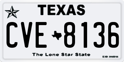 TX license plate CVE8136