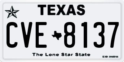 TX license plate CVE8137