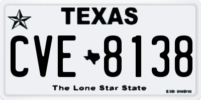 TX license plate CVE8138