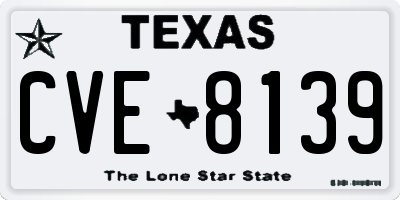 TX license plate CVE8139