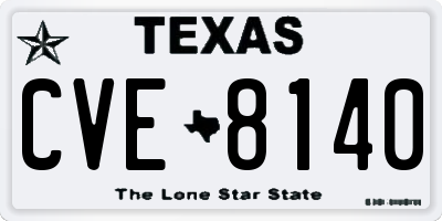 TX license plate CVE8140