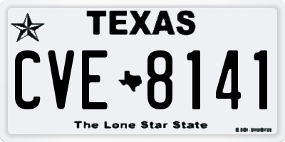TX license plate CVE8141