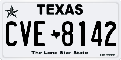 TX license plate CVE8142