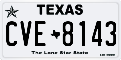TX license plate CVE8143
