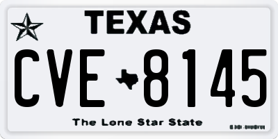 TX license plate CVE8145
